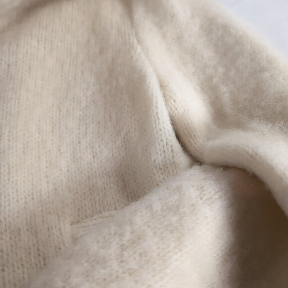 Brown Bison Dog Sled Igloos Pure New Wool Zip Sweater Collar Knit S Small Cream - Picture 8 of 13